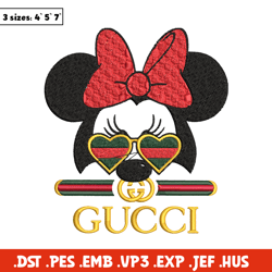 Minnie head Embroidery Design, Gucci Embroidery, Brand Embroidery, Logo shirt, Embroidery File, Digital download
