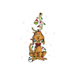 Funny Grinch Christmas Lights SVG Cutting Digital File