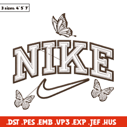 Nike butterfly embroidery design, logo embroidery, logo design, logo shirt, digital download
