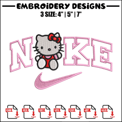 Nike kitty embroidery design, Kitty embroidery, Nike design, Embroidery shirt, Embroidery file, Digital download