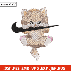 Nike cat cute embroidery design, Cat embroidery, Nike design, Embroidery shirt, Embroidery file, Digital download
