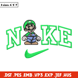 Nike mario green embroidery design, Mario embroidery, Nike design, Embroidery shirt, Embroidery file, Digital download