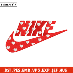 Nike red heart embroidery design, Nike embroidery, Nike design, Embroidery shirt, Embroidery file, Digital download