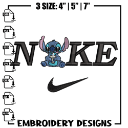 Nike x stitch embroidery design, Stitch embroidery, Nike design, Embroidery shirt, Embroidery file, Digital download