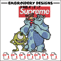 Sulley & Mike Monsters supreme Embroidery design, cartoon Embroidery, cartoon design, Embroidery File, Instant download.