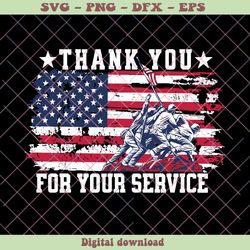 Vintage Thank You For Your Service SVG Digital Cricut File