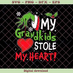 Grinchmas My Grandkids Stole My Heart SVG Download