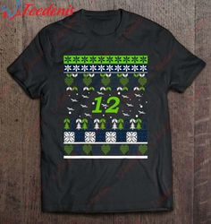 12 Flying Seahawks Ugly Christmas Sweater T-Shirt, Christmas Shirts Family  Wear Love, Share Beauty