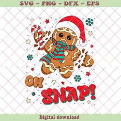 Cute Gingerbread Christmas Oh Snap SVG Graphic File