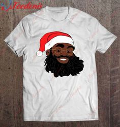 African American Santa Claus Christmas T-Shirt, Best Cotton Christmas Shirts Mens  Wear Love, Share Beauty