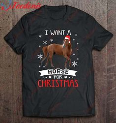 All I Want For Christmas Is A Horse Shirt Xmas Pajama Shirt, Long Sleeve Kids Christmas Shirts Family  Wear Love, Share