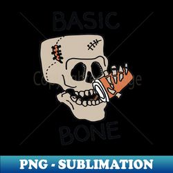 Basic Bone Simple Pleasure Skull Skeleton Drinking Coffee Caffeine Addicts - Artistic Sublimation Digital File - Bold & Eye-catching