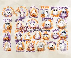 20 Cute Fall Ghost Png, Halloween Svg, Cute Halloween, Halloween, Halloween Png 119