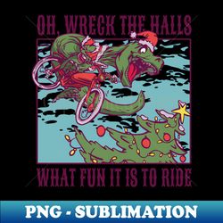 Christmas T-Rex Rider - Aesthetic Sublimation Digital File - Transform Your Sublimation Creations