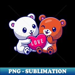 Cute Bear And Cute Polar Bear Cartoon - Digital Sublimation Download File - Transform Your Sublimation Creations