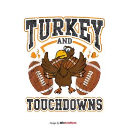 Funny Turkey And Touchdowns Football PNG Download