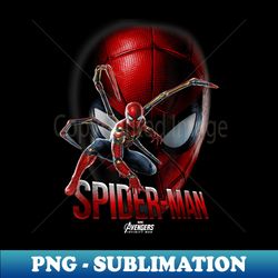 Marvel Infinity War Spider-Man Game Face Graphic - Elegant Sublimation PNG Download - Capture Imagination with Every Detail