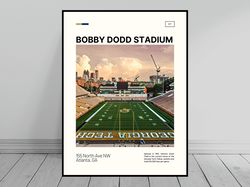 Bobby Dodd Stadium Print  Georgia Tech Yellow Jackets Poster  NCAA Stadium Poster   Oil Painting  Modern Art   Art Print