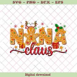 Nana Claus Christmas Cake Vibe PNG Sublimation Download
