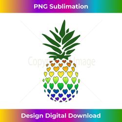 LGBT Pride Rainbow Hearts Filled Pineapple Long Sleeve - Sleek Sublimation PNG Download - Striking & Memorable Impressions