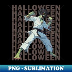 karate halloween zombie - Retro PNG Sublimation Digital Download - Capture Imagination with Every Detail