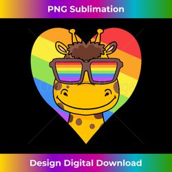 LGBT Supporter Giraffe Rainbow Gay Pride - LGBT Heart Long Sleeve - Timeless PNG Sublimation Download - Enhance Your Art with a Dash of Spice