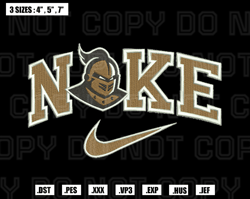 Nike UCF Knights Embroidery Designs, Machine Embroidery Files, NFL Embroidery Files