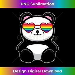 funny lgbtqia+ proud panda bear rainbow gay pride men women long sleeve - deluxe png sublimation download - striking & memorable impressions