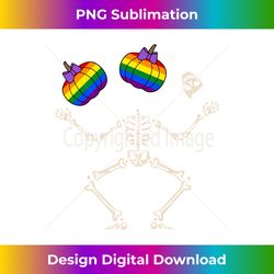 Halloween Skeleton Rainbow Pumpkin Gay Halloween Costume Long Sleeve - Classic Sublimation PNG File - Reimagine Your Sublimation Pieces