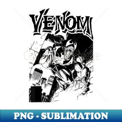 marvel venom street cover comic illustration graphic - unique sublimation png download - vibrant and eye-catching typography