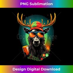Deer with Christmas Hat - Deer X-mas Santa Tank Top - Contemporary PNG Sublimation Design - Elevate Your Style with Intricate Details