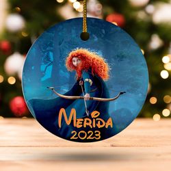 Personalized Brave Christmas Ornament, Merida Brave Ornament, Merida Princess