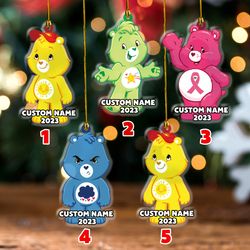 personalized care bears cutout ornament, care bears christmas ornament, care bears 2023