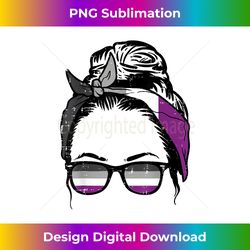Ace Mom Messy Hair Bun LGBTQ Asexual Pride Wome - Classic Sublimation PNG File - Pioneer New Aesthetic Frontiers