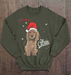 American Cocker Spaniel Merry Christmas - Christmas Sweater Shirt, Kids Funny Christmas Shirts Family  Wear Love, Share