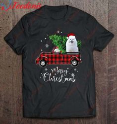American Eskimo Red Truck Christmas Funny Dog T-Shirt, Christmas Sweaters Mens Sale  Wear Love, Share Beauty
