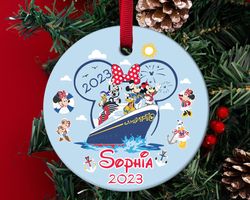 Personalized Disney Cruise Christmas Ornament, Mickey Friends Cruise Ornament, Disney Fantasy Ornament