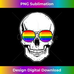 Gay Pride LGBT Skull with Rainbow Sunglasses Tank Top - Luxe Sublimation PNG Download - Lively and Captivating Visuals