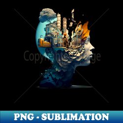 Mind Blown No 1 Discovering Knowledge No Fill Dark Background - High-Resolution PNG Sublimation File - Revolutionize Your Designs