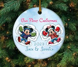 Personalized Our First Cruise Ornament, Minnie and Mickey Christmas Ornament, Very Merrytime Cruise Ornament