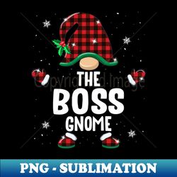 The Boss Gnome Red Plaid Christmas Matching Family - Unique Sublimation PNG Download - Perfect for Creative Projects