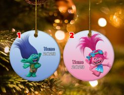 Trolls Christmas Ornament, Personalized Trolls Ornament, Characters Christmas Ornament