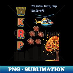 Wkrp turkey drop - Sublimation-Ready PNG File - Enhance Your Apparel with Stunning Detail
