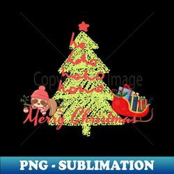 Christmas cute lazy sloth - Vintage Sublimation PNG Download - Unleash Your Inner Rebellion