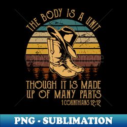 The body is a unit though it is made up of many parts Flowers  Bull Skull Outlaw Music - Exclusive PNG Sublimation Download - Perfect for Personalization