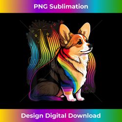 Corgi Dog Gay Pride LGBT Rainbow Flag on Welsh Corgi LGBTQ - Sleek Sublimation PNG Download - Elevate Your Style with Intricate Details