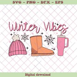 Christmas Pink Winter Vibes SVG Graphic Design File