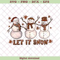Snowman Christmas Let It Snow PNG Sublimation Download