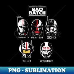 Star Wars The Bad Batch Helmets - Instant PNG Sublimation Download - Capture Imagination with Every Detail
