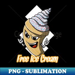 Free Ice Cream Cartoon - PNG Transparent Sublimation Design - Perfect for Sublimation Art